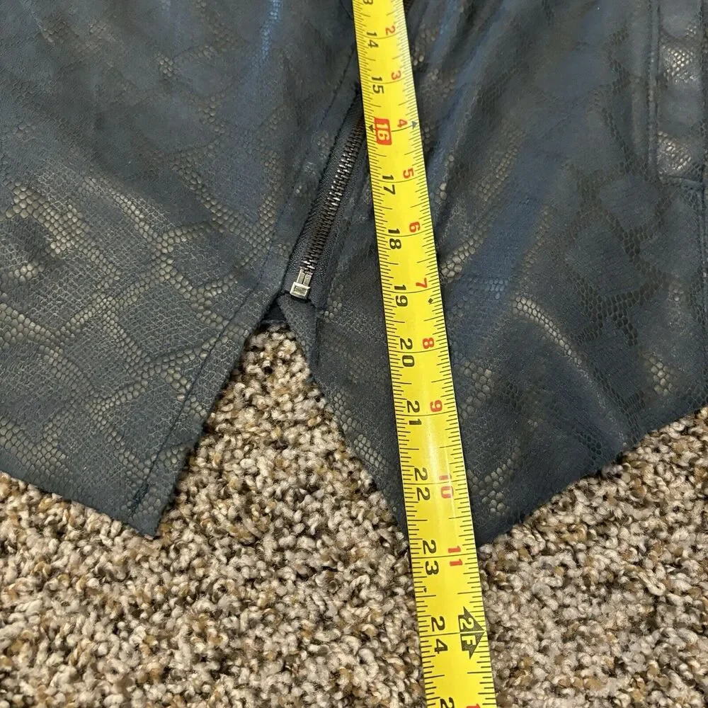 Blank NYC Jacket Large Dark Blue Faux Leather Zip Front Pockets - Picture 11 of 15